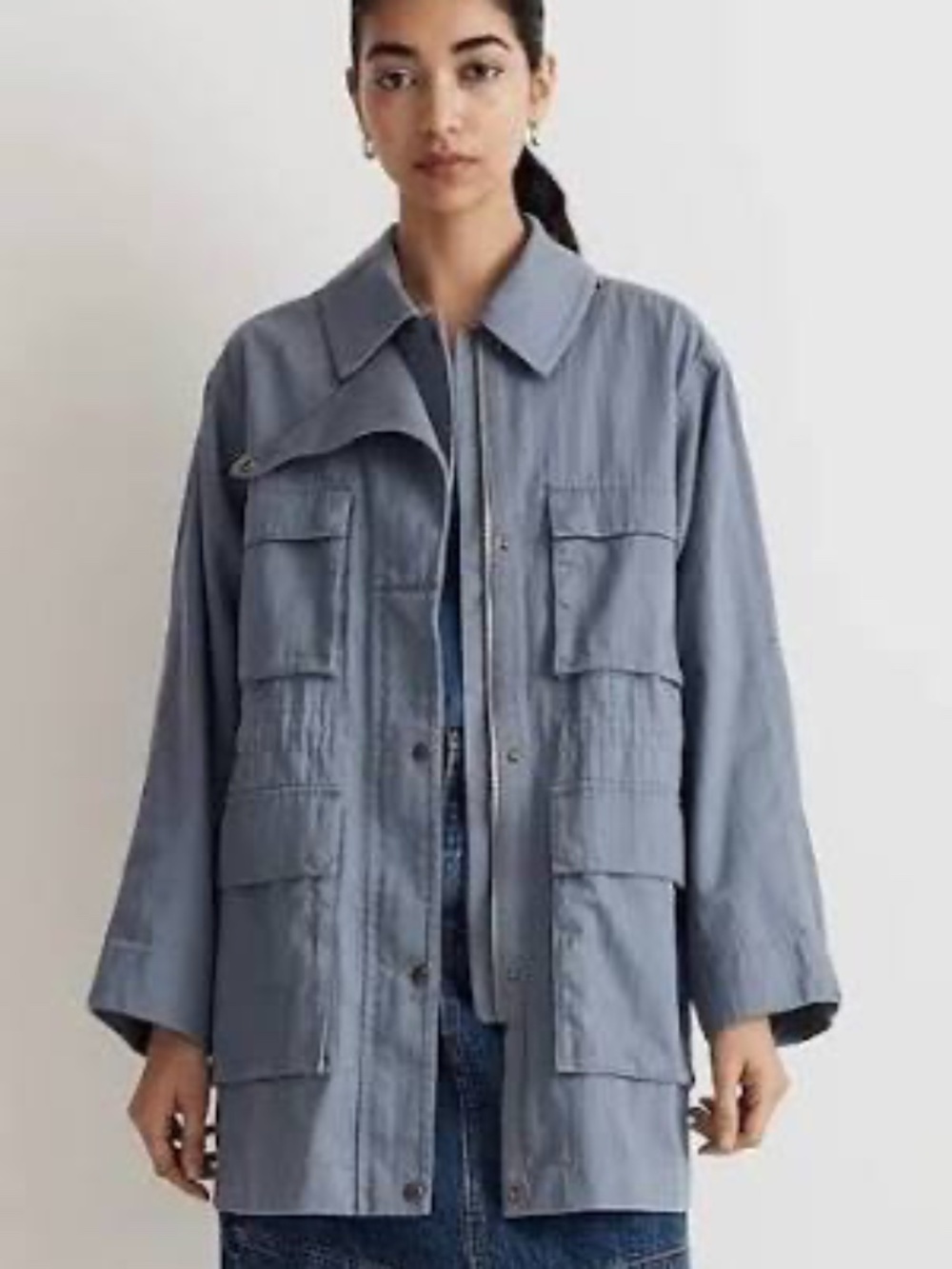 Madewell Oversized Blue Field Jacket Womens size Medium NWT MSRP $168